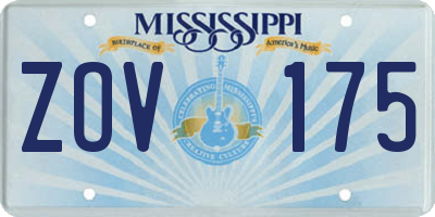 MS license plate ZOV175