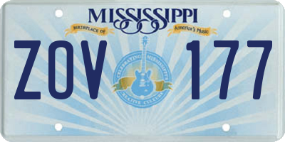 MS license plate ZOV177