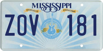MS license plate ZOV181