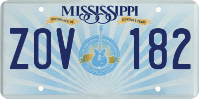 MS license plate ZOV182
