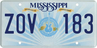MS license plate ZOV183