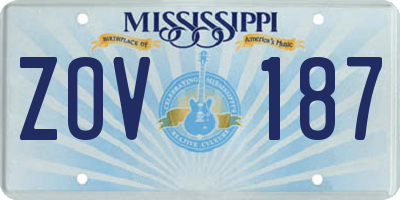 MS license plate ZOV187