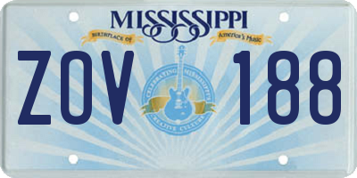 MS license plate ZOV188