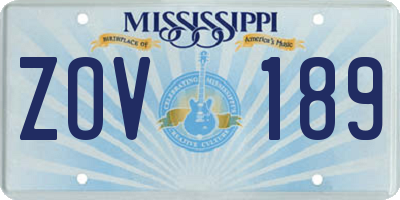 MS license plate ZOV189