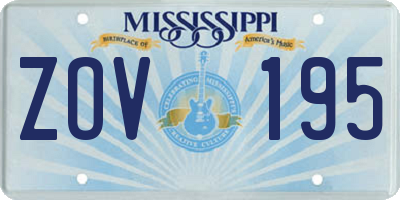 MS license plate ZOV195