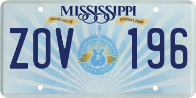 MS license plate ZOV196