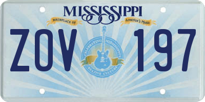 MS license plate ZOV197