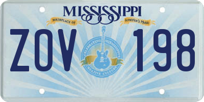 MS license plate ZOV198