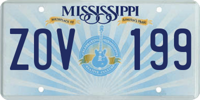 MS license plate ZOV199