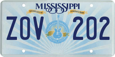 MS license plate ZOV202