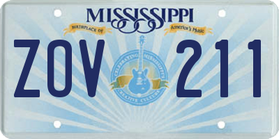 MS license plate ZOV211