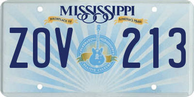 MS license plate ZOV213
