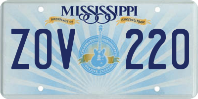 MS license plate ZOV220