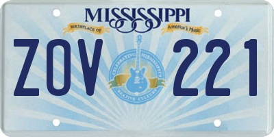 MS license plate ZOV221