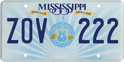 MS license plate ZOV222
