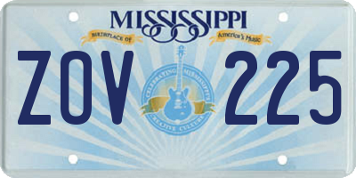 MS license plate ZOV225