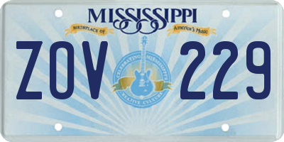 MS license plate ZOV229