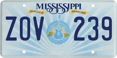 MS license plate ZOV239
