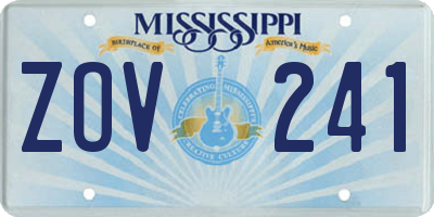 MS license plate ZOV241