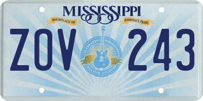 MS license plate ZOV243