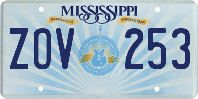 MS license plate ZOV253