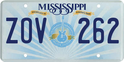 MS license plate ZOV262