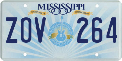 MS license plate ZOV264