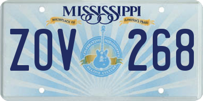 MS license plate ZOV268