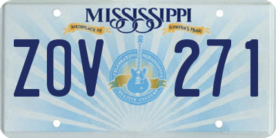 MS license plate ZOV271