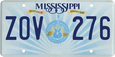 MS license plate ZOV276