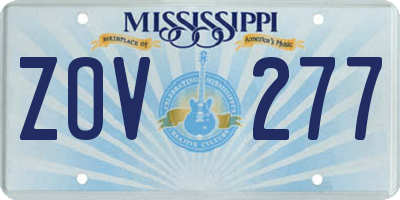 MS license plate ZOV277