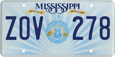 MS license plate ZOV278