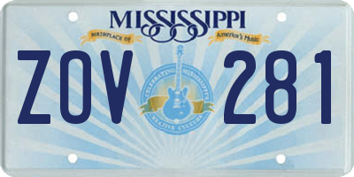 MS license plate ZOV281