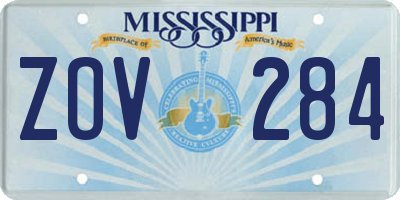 MS license plate ZOV284