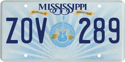 MS license plate ZOV289