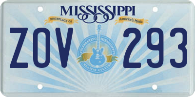 MS license plate ZOV293