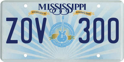 MS license plate ZOV300