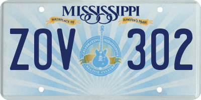 MS license plate ZOV302