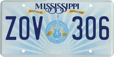 MS license plate ZOV306