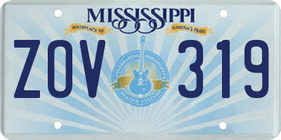 MS license plate ZOV319