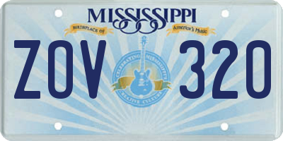 MS license plate ZOV320