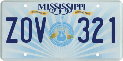 MS license plate ZOV321
