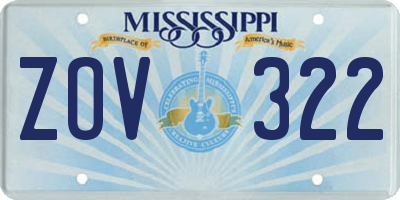 MS license plate ZOV322