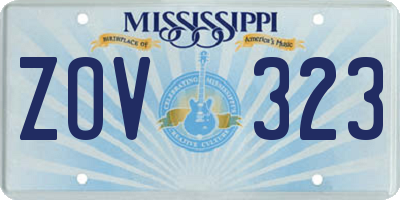 MS license plate ZOV323