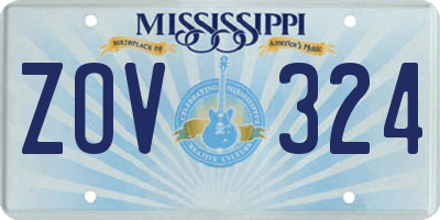 MS license plate ZOV324