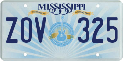 MS license plate ZOV325