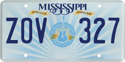 MS license plate ZOV327