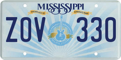 MS license plate ZOV330