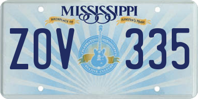 MS license plate ZOV335