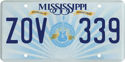 MS license plate ZOV339
